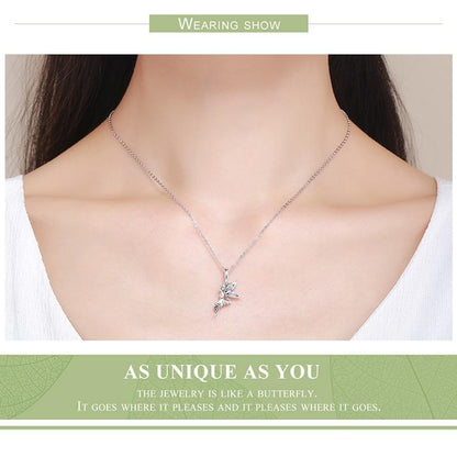 925 Sterling Silver Flower Fairy Dangle Pendant For Diy Bracelets & Necklaces