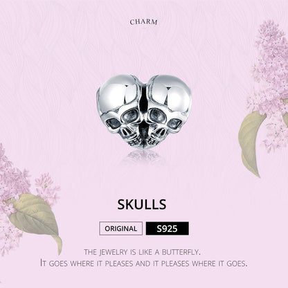 925 Sterling Silver Skull Beads For Diy Bracelets & Necklaces