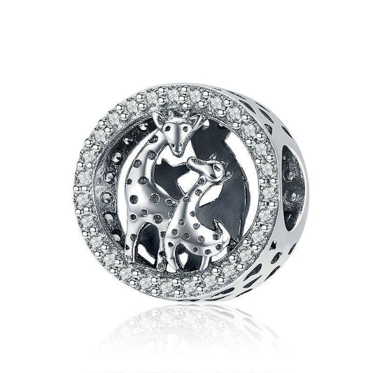 925 Sterling Silver Giraffe Bead Bracelet Accessory