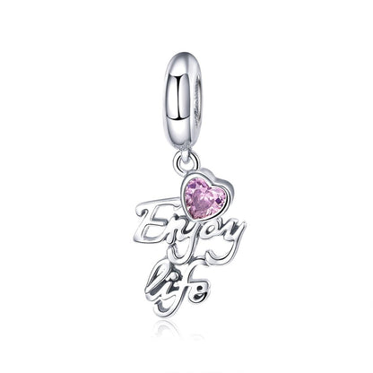 925 Sterling Silver Love Life Pendant For Diy Necklace / Bracelet