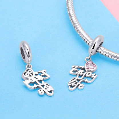 925 Sterling Silver Love Life Pendant For Diy Necklace / Bracelet