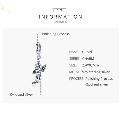 925 Sterling Silver Handmade Cupid Pendant Diy Accessory