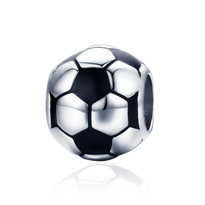 925 Sterling Silver Football Love Pendant Beads