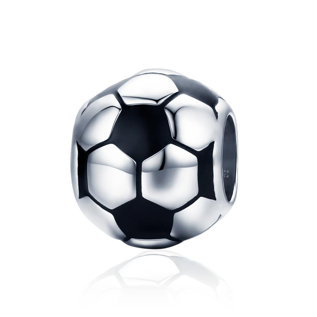 925 Sterling Silver Football Love Pendant Beads