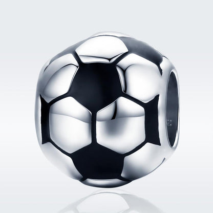925 Sterling Silver Football Love Pendant Beads