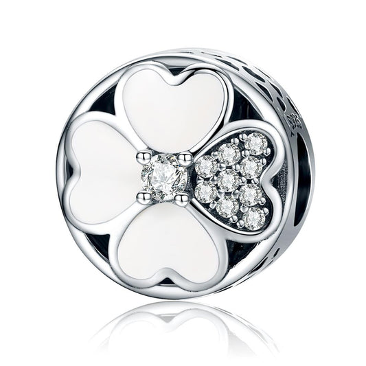 925 Sterling Silver Diamond Petal Bead Bracelet Happiness