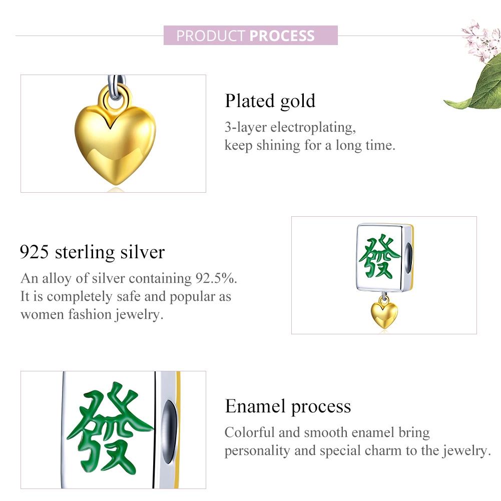 925 Sterling Silver Mahjong Beads For Diy Bracelets & Necklaces