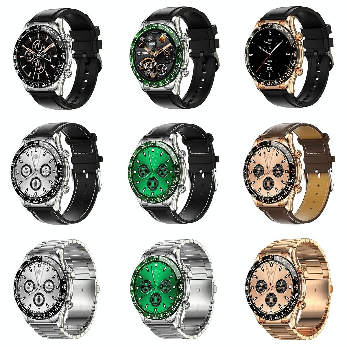 Smart Bluetooth Calling Watch With Nfc Function - Gold Steel