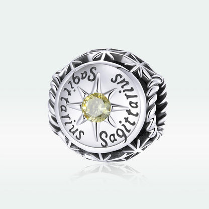 925 Sterling Silver Zodiac Beads For Diy Bracelets & Necklaces Sagittarius Style - Sagittarius