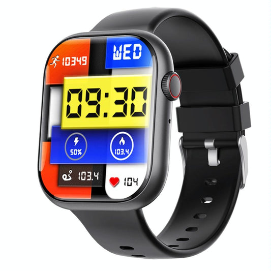 2.1 Inch Screen Smart Watch With Blood Sugar / Blood Oxygen Monitoring / Sos Alarm / 100+ Sports Modes - Black 3-Bead Steel - Black Silver 3-Bead