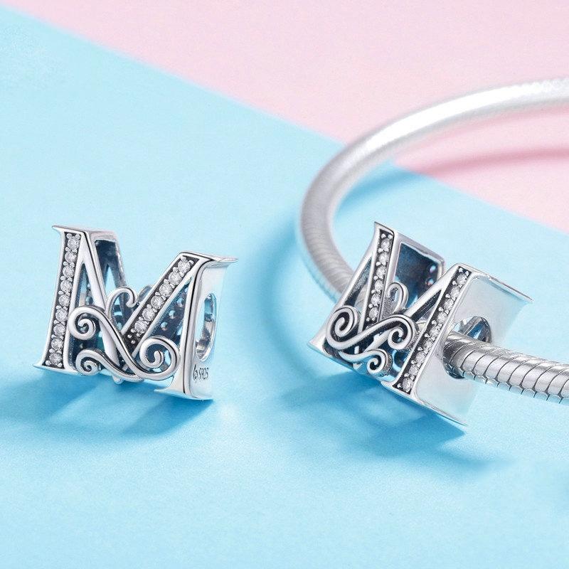 Diy Beaded Bracelet With Zircon Beads 26 Letters Style - I