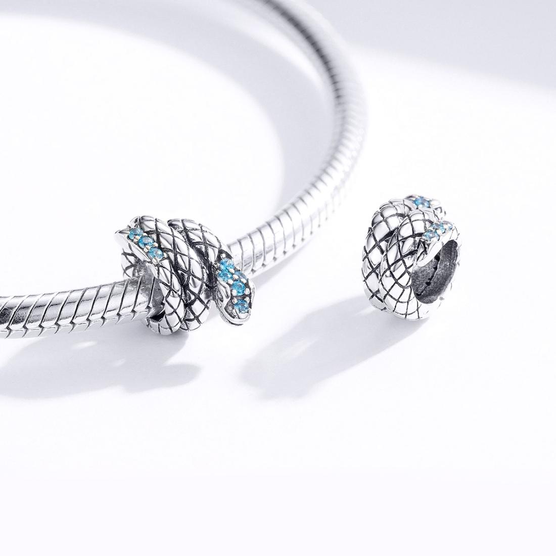 925 Sterling Silver Retro Snake Beaded Diy Bracelet