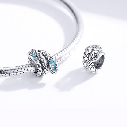 925 Sterling Silver Retro Snake Beaded Diy Bracelet