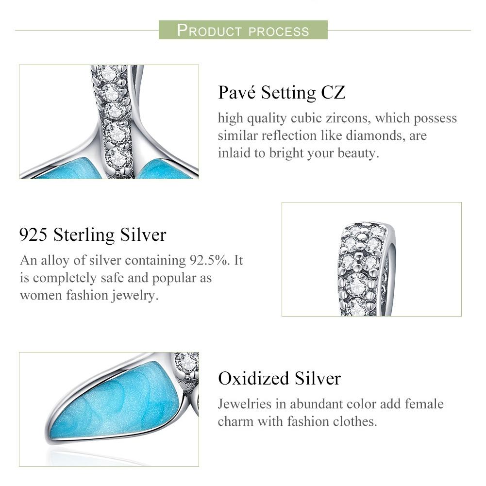 925 Sterling Silver Ocean Fishtail Pendant Necklace