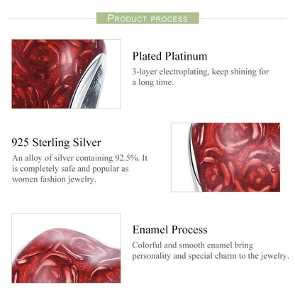 925 Sterling Silver Red Love Diy Bracelet Necklace Beads