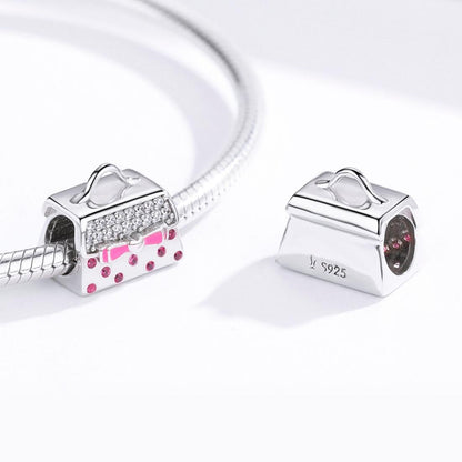 925 Sterling Silver Handbag Beads For Diy Bracelets & Necklaces