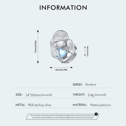 925 Sterling Silver Love Heart Pendant Necklace For Mother And Child