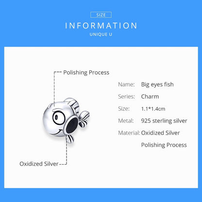 925 Sterling Silver Simple Fish Bead Bracelet / Necklace Accessory