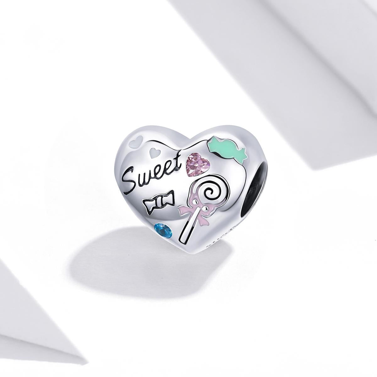 925 Sterling Silver Sweet Heart Beads For Diy Bracelets & Necklaces