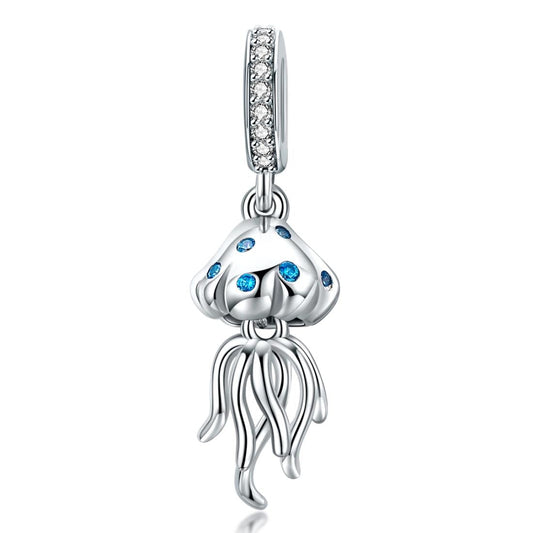 925 Sterling Silver Jellyfish Pendant For Bracelets & Necklaces