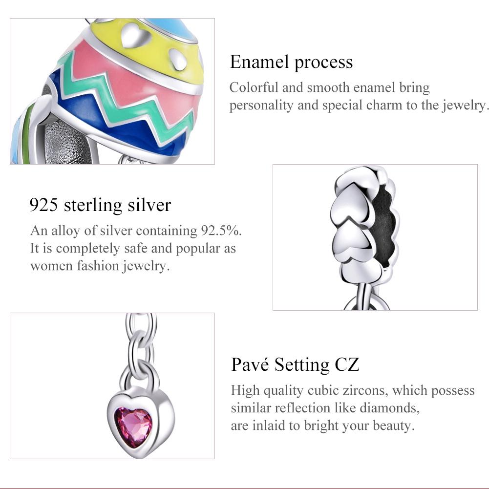 925 Sterling Silver Lucky Egg Pendant For Diy Bracelets & Necklaces