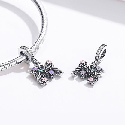 925 Sterling Silver Letter M Pendant For Diy Bracelets & Necklaces