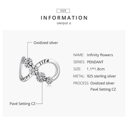 925 Sterling Silver Floral Bead Bracelet / Necklace Accessory