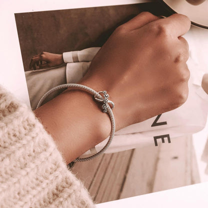 925 Sterling Silver Floral Bead Bracelet / Necklace Accessory