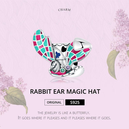 925 Sterling Silver Rabbit Ear Magic Hat Beads For Diy Bracelets & Necklaces