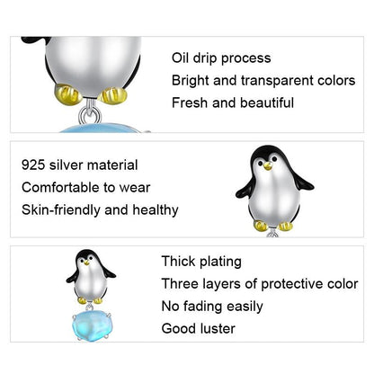 925 Sterling Silver Penguin Beads For Diy Bracelets