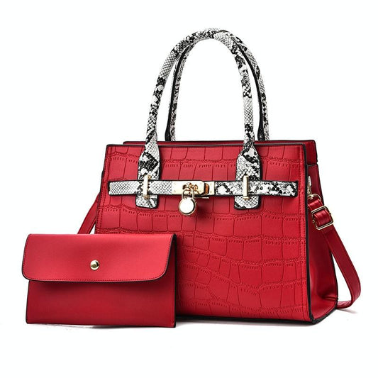 Large Capacity 2-in-1 Stone Pattern Bags - Versatile and Spacious - Red