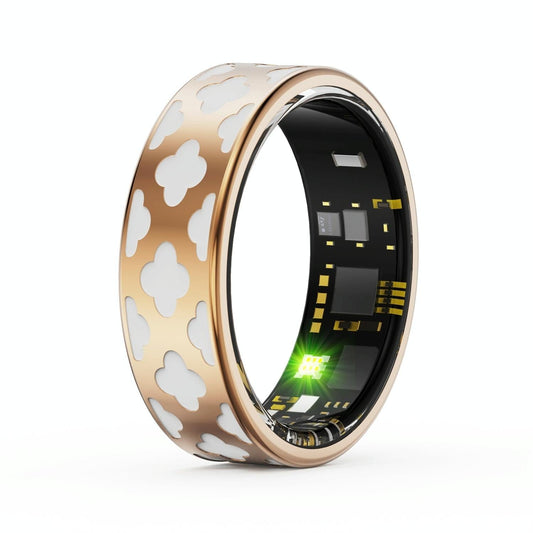Smart Ring With Heart Rate Blood Oxygen Sleep Monitoring - Multiple Sports Modes - Rose Gold Size 12