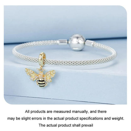 925 Sterling Silver Gold Plated Bee Bracelet Pendant