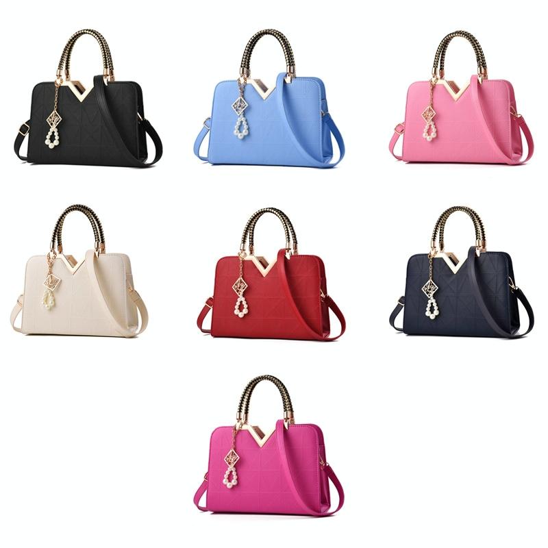 Women Zipper Shoulder Bag with Phone Pocket and Crossbody Strap - Black