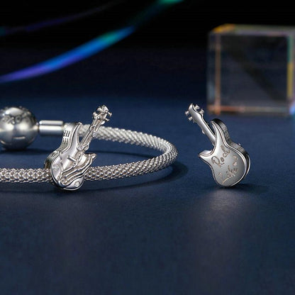 925 Sterling Silver Platinum Plated Skull Bass Pendant