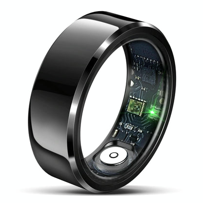 Smart Ring With Heart Rate Blood Oxygen And Sleep Monitoring - R6 Size 8 - Black