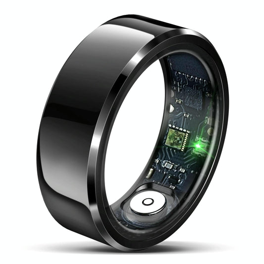 Smart Ring With Heart Rate Blood Oxygen And Sleep Monitoring - R6 Size 8 - Black