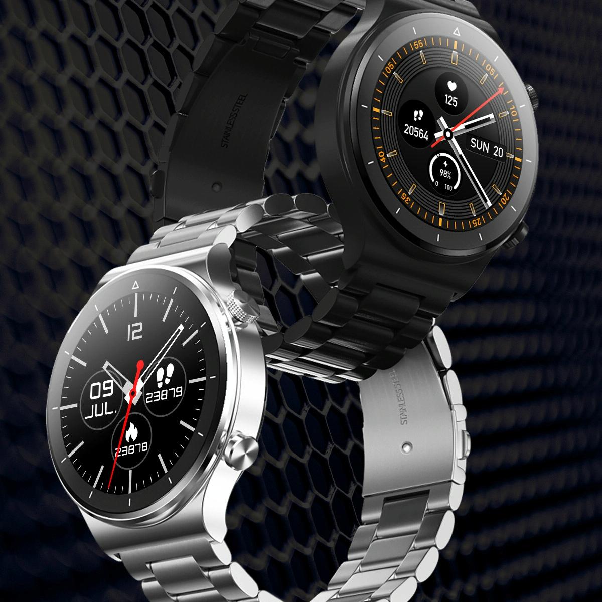 Ip67 1.28 Inch Touch Smart Watch Black - Silver