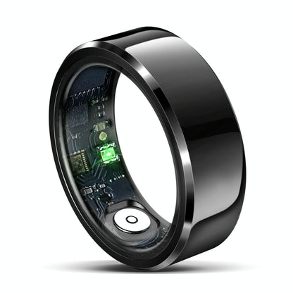 Smart Ring With Heart Rate Blood Oxygen And Sleep Monitoring - Size 11 - Black