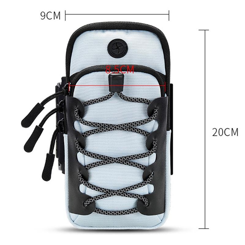 Reflective Cell Phone Arm Bag For Outdoor Fitness - Black