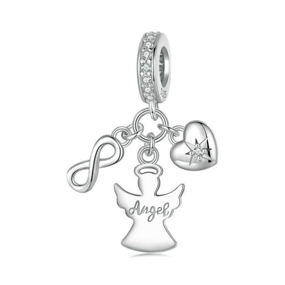 925 Sterling Silver Guardian Angel Good Luck Pendant