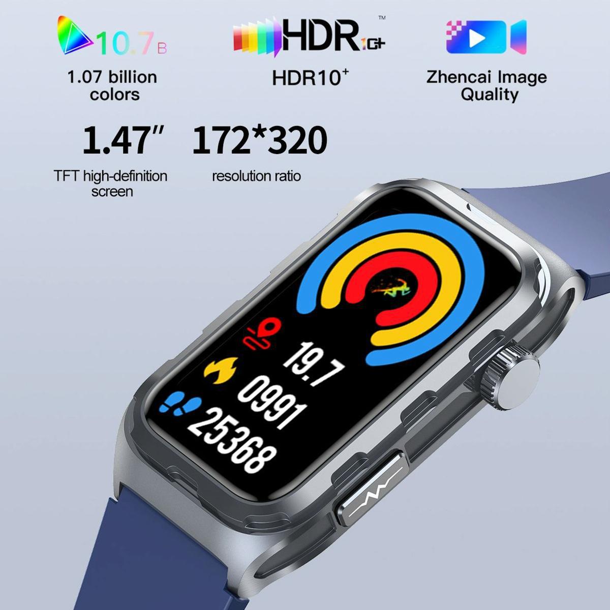 Waterproof Ecg Smart Watch For Health Monitoring - Ip68 - Black