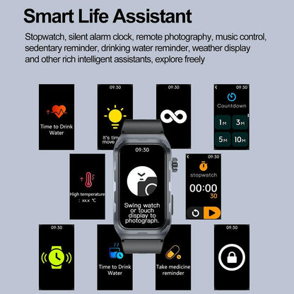 Waterproof Ecg Smart Watch For Health Monitoring - Ip68 - Black