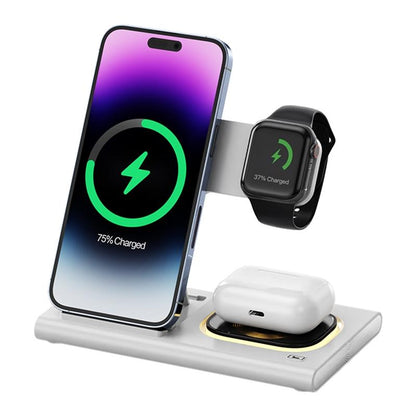 15W 3 In 1 Foldable Wireless Charger - Black