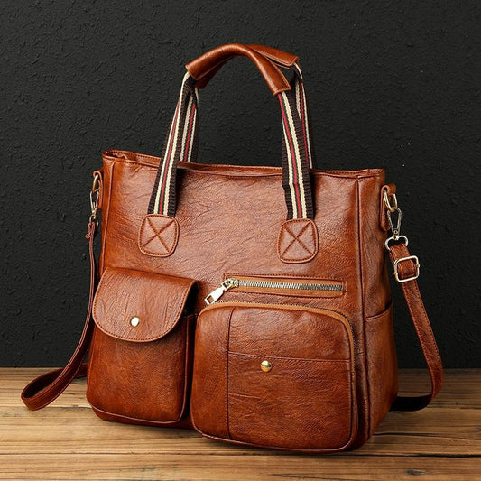 Yellow Middle-aged Mother Bag with Multi-pocket Capacity