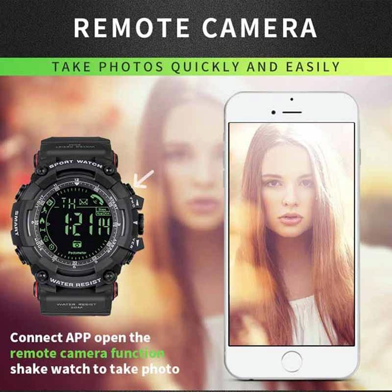 Men Multifunctional Waterproof Bluetooth Smart Electronic Watch Black