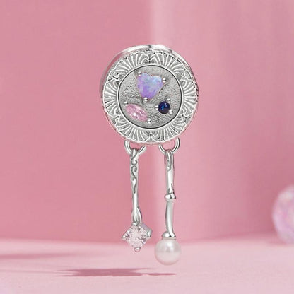 925 Sterling Silver Platinum Plated Tassel Beads Bracelet With