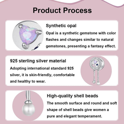 925 Sterling Silver Platinum Plated Tassel Beads Bracelet With