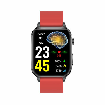 1.7 Inch Hd Square Screen Tpu Strap Smart Watch Supports Body Temperature Monitoring / Blood Oxygen Monitoring - Black