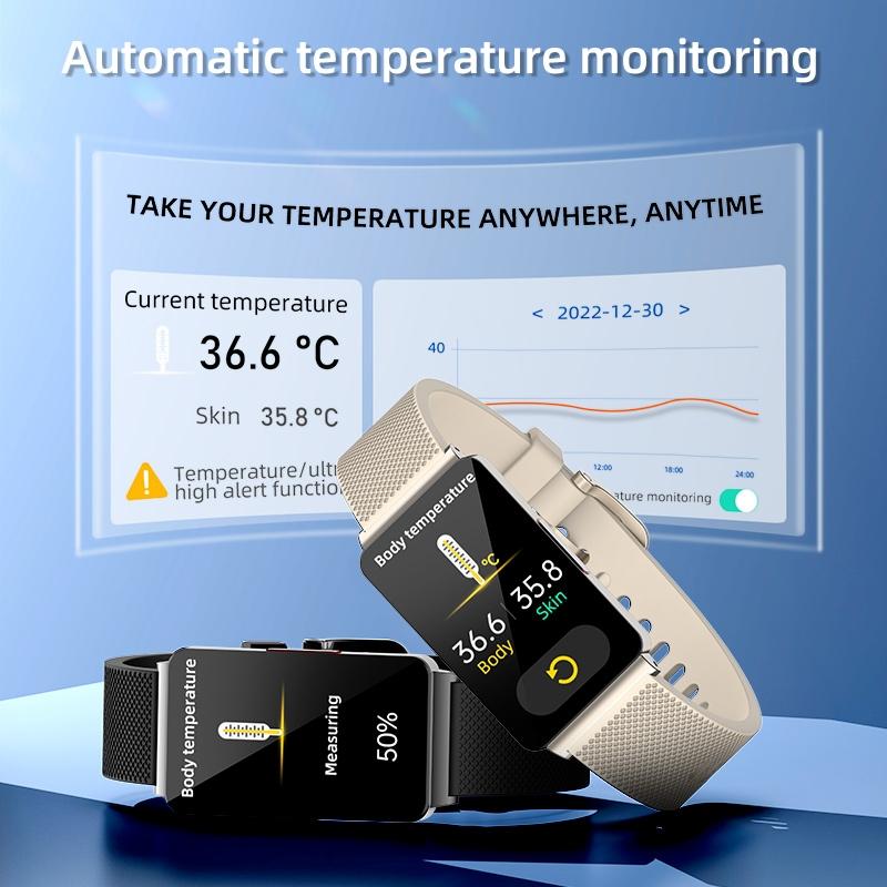Smart Health Monitoring Watch With Colour Screen - Black